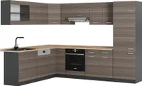 Vicco Eckküche R-Line, 227 x 287 cm , AP Eiche, Edelgrau/Anthrazit