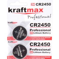 Kraftmax 2er Pack CR2450 Lithium Hochleistungs- Batterie / 3V CR 2450 Knopfzelle für professionelle Anwendungen - Neuste Generation