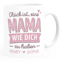 Personalisiert Kaffeetasse 'Glück Ist Einen Papa/Opa Wie Dich Zu Haben' - Mit Namen & Strichmännchen | 325 Ml
