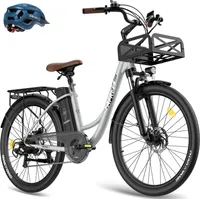 E-Bike 26 Zoll bis zu 160 - 200 km Wasserdicht IP54 Citybike mit 7 Gang, Grau