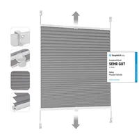 Plissee Klemmfix ohne Bohren 90x130cm Dunkelgrau Sonnenschutzrollo Verspannt Blickdicht Lichtschutz Faltrollo Jalousie Rollos für Fenster und Tür