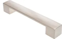Möbelgriff BA 128mm, Küchengriff eckig, Türgriff Edelstahloptik