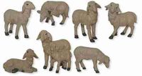 Krippenfiguren Tiere Schafe Schafherde Wollschafe 5 teilig für Figuren 11-13 cm
