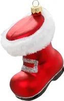 Christbaumschmuck Glas Nikolausstiefel 9cm rot / weiß