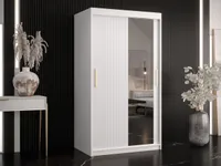 Šatníková skriňa 100 cm so zrkadlom LONZO 2 - biela
