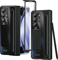 Pouzdro pro Samsung Galaxy Z Fold 6 galvanizované pouzdro se S Pen a držákem na pero, ochranná fólie na displej, ochrana pantu a stojánkem černé