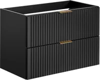 Waschtisch-Unterschrank 80cm ADELAIDE-56-BLACK in matt schwarz, 2 Softclose-Auszüge, B/H/T ca. 80/57/46 cm