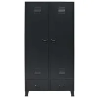 vidaXL Szafa metalowa w stylu industrialnym 90 x 40 x 180 cm czarna