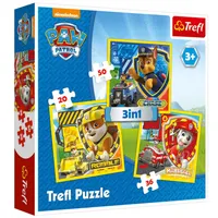 Trefl 34839 Puzzle, Marshall, Rubble und Chase, von 20 bis 50 Teilen, 3 Sets, für Kinder ab 3 Jahren