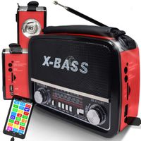 Radio Klassische Retro Lautsprecher mit LED Licht Vintage Tragbares Küchenradio FM AM SW USB AUX MP3 Retrofür Büro Zuhause Kofferradio Rot Retoo