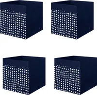 4x Dröna Ikea Fach dunkelblau/weiß Box für Regal Kallax Aufbewahrung Kiste 33x38x33