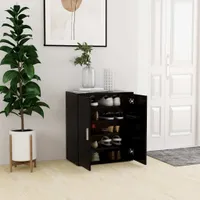 vidaXL Skriňa na topánky čierna 60x35x70 cm Materiál drevo