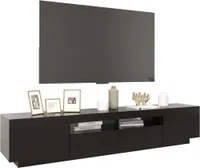 vidaXL TV-Schrank mit LED-Leuchten Schwarz 200x35x40 cm