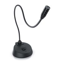 CSL Desktop PC Mikrofon - Klinkenanschluss Tischmikrofon - Ideal für Sprachaufnahmen – hohe Klangqualität - Stummschaltung - Konferenz, Gaming, Podcast, Skype, Streaming, YouTube