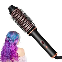 OKWISH Lockenstäbe Keramik Lockenstab & Glätteisen, 38mm Curling-Maschine mit LED-Licht&10 Temperaturregelungen, Multifunktionen Lockenstyling Schwarz