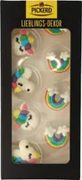 Pickerd Zucker Einhörner und Regenbögen feine Dekor Aufleger 8 Stück 15g