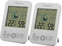 2x Miraval Raumklimastation Schimmelwarner 5 Stufen Lüftungsempfehlung Hygrometer Temperaturstation