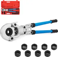 Krimpovacie kliešte VEVOR V12, V15, V22, V28, TH16, TH20, TH26, TH32 mm, Krimpovacie kliešte s 360° otočnou hlavou a ergonomickou gumovou rukoväťou, Prenosné krimpovacie kliešte, Ručné kliešte na káblové koncovky