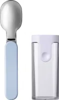 Mepal - Klapplöffel Ellipse - Wiederverwendbarer Löffel zum Mitnehmen - Klapplöffel für Joghurtbecher - Reisebesteck - Inklusive Aufbewahrungsetui - Edelstahl - Nordic blue