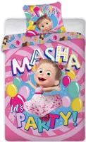Masha en de Beer - Poszwa na kołdrę Party 140 x 200 cm bawełna