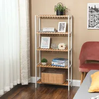 Bambusový regál Vianny, Přírodní, Bílá