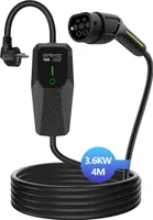 Für Type 2 Elektroautos 16A EU EV Ladegerät 1 Phase 3.5KW Einstellbarer Strom Tragbares 4M Schwarz Wallbox