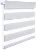 WOLTU Doppelrollo Zebrarollo Easyfix Klemmfix ohne Bohren Grau 110x150cm (BxH)