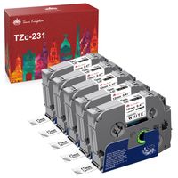 5x TZc-231 TZE231 tz 231 Tze-231 Schriftband Kompatibel für Brother P-touch H100LB 1000 1010 H105 D210 PT-H100LB E100 E200 PT18R PT300 PT-300B PT310 PT-310B