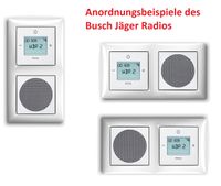 Busch Jäger Unterputz UP Digitalradio 8215 U (8215U) Komplett-Set im eleganten Busch balance® SI Design in alpinweiß 1722-914 // Lautsprecher + Radioeinheit + Abdeckungen in 2 fach Rahmen integriert (Unterputzradio) Radio