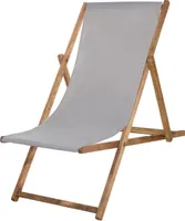 Liegestuhl Gartenliege Klappstuhl aus Holz imprägniert klappbar Relaxliege Campingstuhl Strandstuhl Buchenholz - Grau