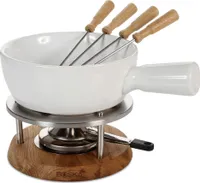 Boska Fondue Set Bianco - Serowe fondue - Fondue - Garnek do fondue ze stali nierdzewnej - Pojemność 1,3 litra - Odpowiedni do serowego fondue