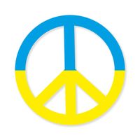Peace Zeichen Aufkleber I Stop war in Ukraine I Ø 10 cm I Aufkleber für Auto / Roller  / Laptop I UV- und wetterfest I kfz_682