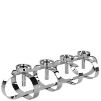 Fink Stumpenkerzenleuchter, 4-flammig Gorden silberfarben Aluminium, vernickelt Höhe 18 cm