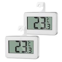 2 Mini Thermometer Kühlschrank Digital, Kühlschrank Thermometer Innen, Gefrierschrank Thermometer, Thermometer mit Frost Alarm,Weiß