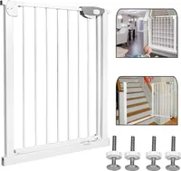 YARDIN Treppenschutzgitter, Doppelschloss extra sicheres Metall-Türschutzgitter zum Klemmen, Weiß, 75-85 cm, Türgitter Klemmgitter | 90° Stop | Schließt automatisch