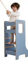 verstellbarer Lernturm für Kinder, BabyWood Kitchen Helper SLIM M blau, Küchenhelfer für Kinder, extra sicher, Learning Tower