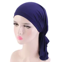 Bambus Chemo-Kopftuch für Frauen Haarausfall – Krebs Slip On Kopfbedeckung Turbans versiegelte Verpackung,navy blue