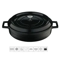 LAVA METAL Litinový hrnec nízký kulatý 24cm - černý