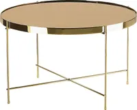 BELIANI Kaffeetisch Gold/Goldbraun Glas Eisen rund ⌀ 63 cm Klassisch Elegant Multifunktional Wohnzimmer