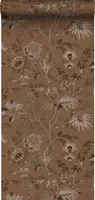ESTAhome tapeta kvetinový vzor terakota hnedá - 139403 - 50 x 900 cm