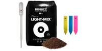 BioBizz Light mix 50L– inklusive Dosierpipette & 3 Pflanzenschilder (Farbe zufällig)