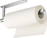 Küchenrollenhalter Schrank ohne Bohren oder Bohren Zewa Rollenhalter Unterschrank Bohrung Edelstahl Unterschrank Papierrollenhalter selbstklebend Halter, Küchenrollenhalter (silber)