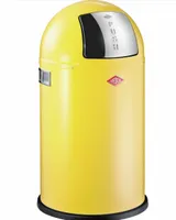 WESCO Abfallsammler PUSHBOY JUNIOR 175531-19 in LEMONYELLOW mit 22 Liter Volumen / Abfalleimer / Mülleimer