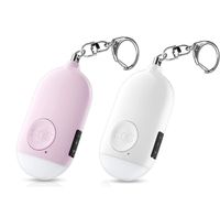 Persönlicher Alarm mit Taschenlampe Schlüsselanhänger USB Wiederaufladbar Taschenalarm Panikalarm Selbstverteidigung Sirene für Frauen Kinder