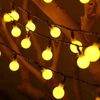 LUMILED Solar Lichterkette Außen 16,86m 100x LED Matte Milchkugeln Solarlichterkette Aussen, IP44 Wasserdicht Warmweiß 3000 K, 800 mAh Akku,für Garten Terrasse Balkon Hochzeit Party Outdoor