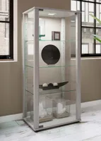 KavisaM Vitrinenschrank 1 Glastür silberfarben.
