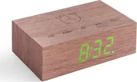 Gingko Flip Click Clock Uhr - in verschiedenen Farben, Farbe:Walnuss