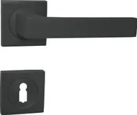 DOMINO Türgriff Drückergarnitur BB-Buntbart Set | mit quadratischen BB Rosetten | Türklinke für Zimmertür, Bürotür, Kellertür & Innentür | Türbeschläge aus Aluminium |Titan Türdrückergarnitur| QUBIK-QR M8