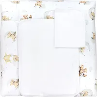 TupTam Wickelauflage inkl. 2 Frotteebezüge Modell MAR02579, Farbe: Bärchen Kaninchen Grau / Beige, Größe: 65 x 75 cm