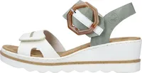 Rieker Damen Sandale Sandalette Schnalle Plateau Keilabsatz 67476, Größe:41 EU, Farbe:Weiß
